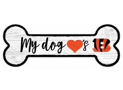Cincinnati Bengals Dog Bone 6x12 Sign