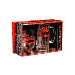 Cincinnati Bengals Drink Set Boxed 17oz Stemless Wine and 16oz Tankard