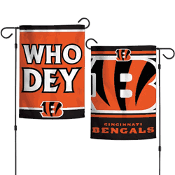 Cincinnati Bengals Flag 12x18 Garden Style 2 Sided Slogan Design