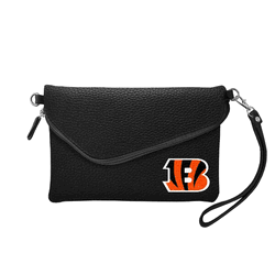 Cincinnati Bengals Fold Over Crossbody Pebble Black