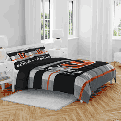 Cincinnati Bengals Heather Stripe 3 PC Full/Queen Bed in a Bag (S)