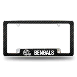 Cincinnati Bengals Helmet Logo 12" x 6" Chrome All Over Automotive License Plate Frame for Car/Truck/SUV