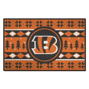 Cincinnati Bengals Holiday Sweater Starter Mat Accent Rug - 19in. x 30in.