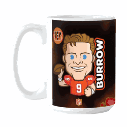 Cincinnati Bengals Joe Burrow Caricature 15oz Sublimated Mug
