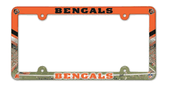 Cincinnati Bengals License Plate Frame Plastic Full Color Style