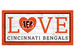 Cincinnati Bengals Love 6x12 Sign