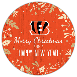 Cincinnati Bengals Merry Christmas & New Year 12in Circle