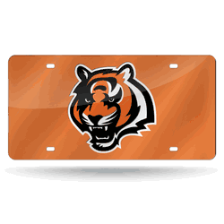 Cincinnati Bengals Orange 12" x 6" Laser Cut Tag For Car/Truck/SUV