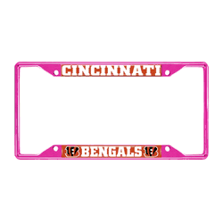 Cincinnati Bengals Pink Metal License Plate Frame - 6.25"x12.25"