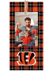 Cincinnati Bengals Plaid Clothespin 6x12 Sign
