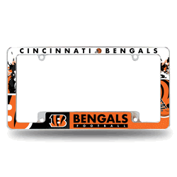 Cincinnati Bengals Primary 12" x 6" Chrome All Over Automotive License Plate Frame