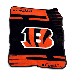 Cincinnati Bengals Raschel Double Stripe Throw