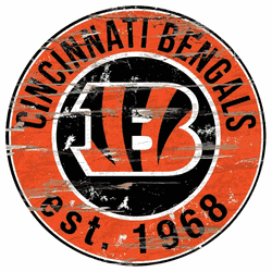 Cincinnati Bengals Round Distressed Sign