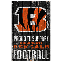 Cincinnati Bengals Sign 11x17 Wood Proud to Support Design