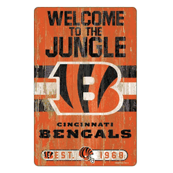 Cincinnati Bengals Sign 11x17 Wood Slogan Design
