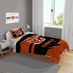 Cincinnati Bengals Slanted Stripe 4 PC Twin Bed in a Bag