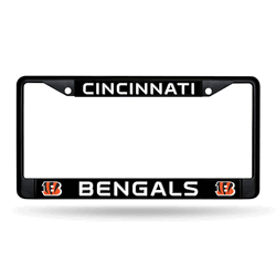 Cincinnati Bengals Standard Black Chrome Frame with Plastic Inserts 12" x 6" Car/Truck Auto Accessory