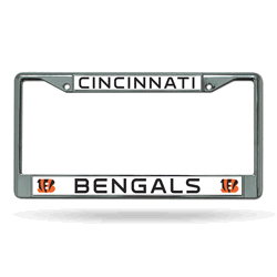 Cincinnati Bengals Standard Chrome Frame with Plastic Inserts 12" x 6" Car/Truck Auto Accessory