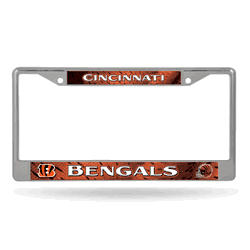 Cincinnati Bengals Standing Buffalo 12" x 6" Chrome Frame With Decal Inserts