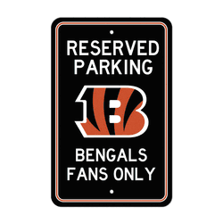 Cincinnati Bengals Team Color Reserved Parking Sign Dcor 18in. X 11.5in. Lightweight