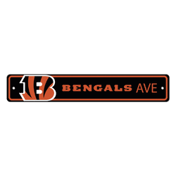 Cincinnati Bengals Team Color Street Sign Dcor 4in. X 24in. Lightweight