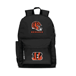 Cincinnati Bengals Two-Logo Campus Backpack, Black, with Gray Zipper