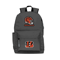 Cincinnati Bengals Two-Logo Campus Backpack, Gray, with Gray Zipper