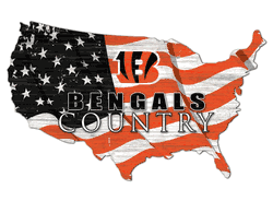 Cincinnati Bengals USA Shape Flag Cutout