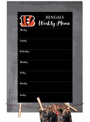 Cincinnati Bengals Weekly Chalkboard with frame & clothespins 11x19 Sign