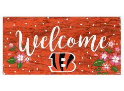 Cincinnati Bengals Welcome Floral 6x12 Sign