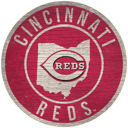 Cincinnati Reds 12 in. Circle w/ State Sign