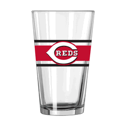 Cincinnati Reds 16oz Stripe Pint Glass