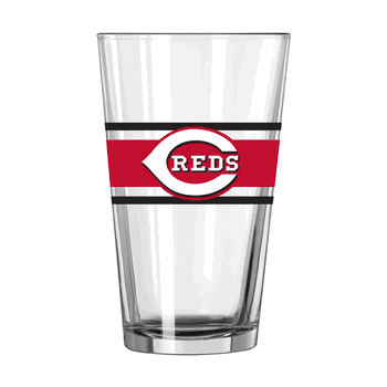 Cincinnati Reds 16oz Stripe Pint Glass
