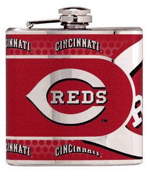Cincinnati Reds 6oz Stainless Steel Flask with Metallic Graphics