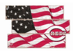 Cincinnati Reds American Flag 3 Plank