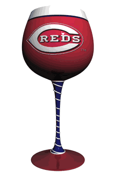 Cincinnati Reds Artisan Wine Glass