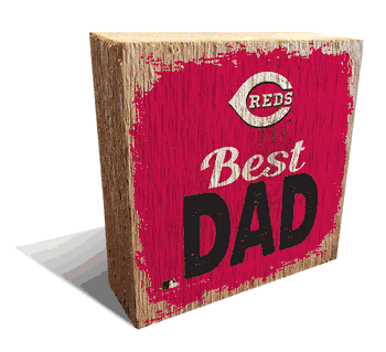 Cincinnati Reds Best Dad 6x6 Wood Block