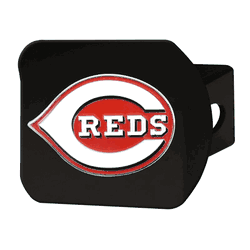 Cincinnati Reds Black Metal Hitch Cover - 3D Color Emblem