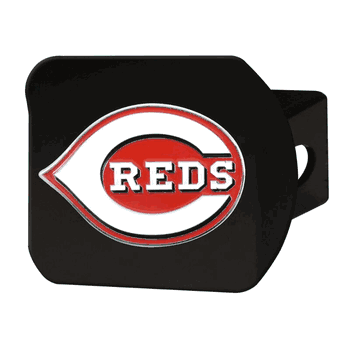 Cincinnati Reds Black Metal Hitch Cover - 3D Color Emblem