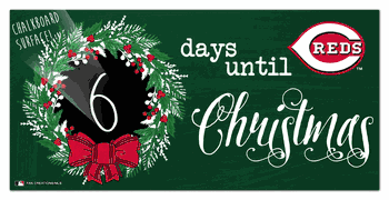 Cincinnati Reds Chalk Christmas Countdown 6x12 Sign