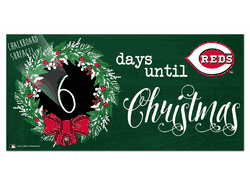 Cincinnati Reds Chalk Christmas Countdown 6x12 Sign