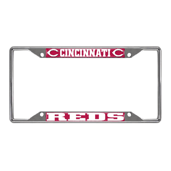 Cincinnati Reds Chrome Metal License Plate Frame, 6.25in x 12.25in