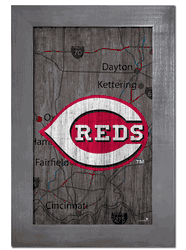 Cincinnati Reds City Map 11x19 Sign
