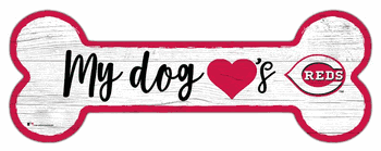 Cincinnati Reds Dog Bone 6x12 Sign