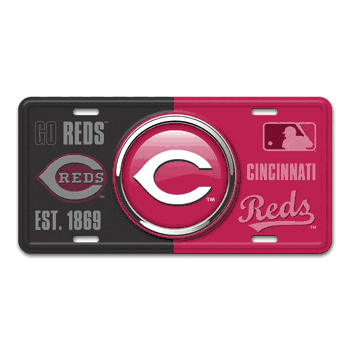 Cincinnati Reds Embossed Metal License Plate