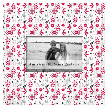 Cincinnati Reds Floral Pattern 10x10 Frame