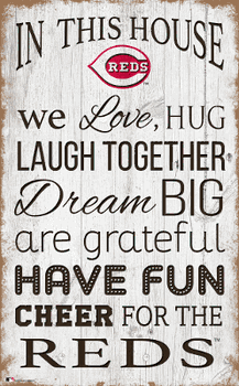 Cincinnati Reds In This House 11x19 Sign
