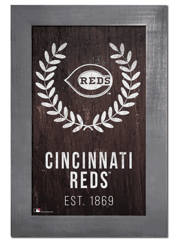 Cincinnati Reds Laurel Wreath 11x19 Sign