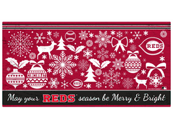 Cincinnati Reds Merry and Bright 6x12 Sign