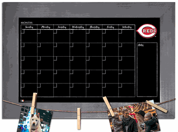 Cincinnati Reds Monthly Chalkboard with frame & clothespins 11x19 Sign